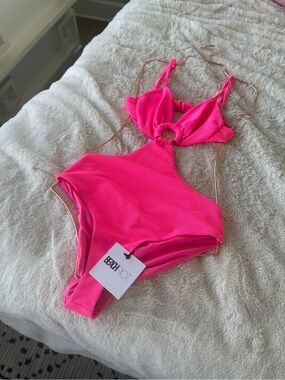Neon pink BEACH RIOT SWIMSUIT